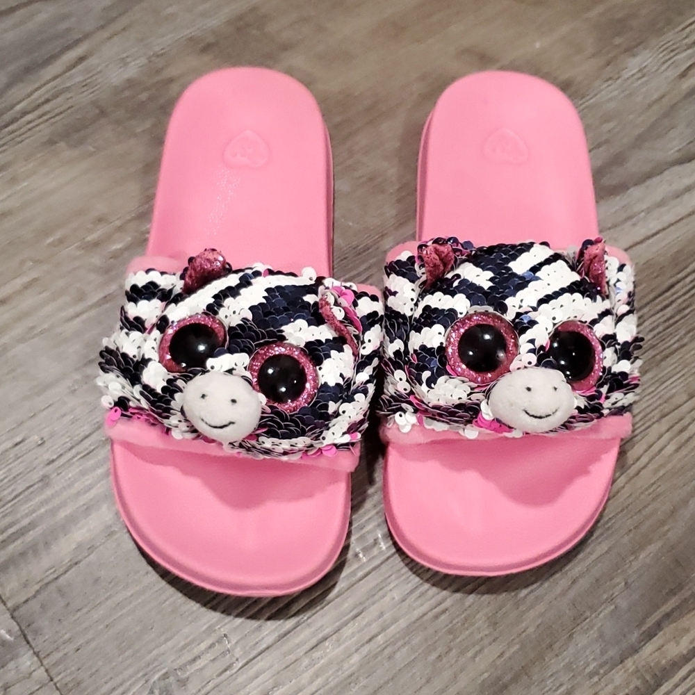 Ty Zebra Flippables Flip Flops  Size 1 to 3